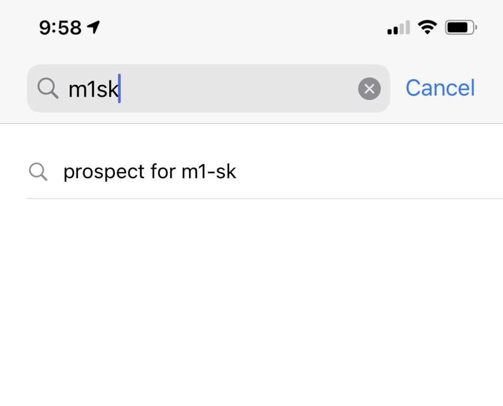M1 Sk Search Screen Shot