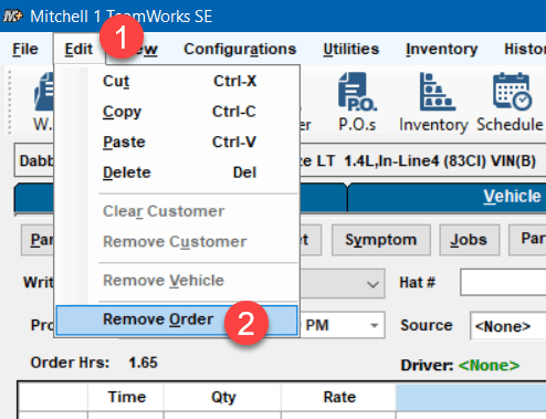 Steps to remove an estimate in Manager SE.